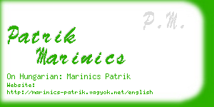 patrik marinics business card